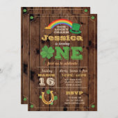 St. Patricks Day 1st Birthday Party Uitnodiging Ee (Voorkant / Achterkant)