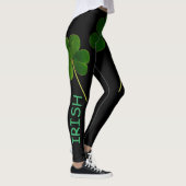 St Patrick's Day 2020 Irish Shamrock Green Text Leggings (Rechts)