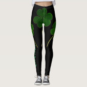 St Patrick's Day 2020 Irish Shamrock Green Text Leggings (Voorkant)
