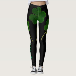 St Patrick's Day 2020 Irish Shamrock Green Text Leggings