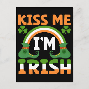 St. Patricks Day 2026: Kus Me, Ik Ben Iers, Smarag Feestdagenkaart