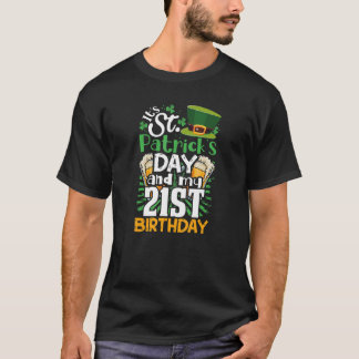St. Patrick's Day 21st Birthday Irish Born Mannen T-shirt
