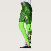 St Patrick's Day 2 Tone Green Fun Leprechaun Leggings (Links)