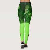 St Patrick's Day 2 Tone Green Fun Leprechaun Leggings (Achterkant)