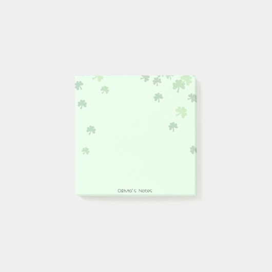 St patrick's day 3 bladklaver Groen pastel Post-it® Notes (Voorkant)