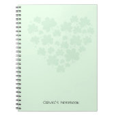 St patrick's day 3 bladklaver Hart Groen pastel Notitieboek (Voorkant)
