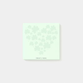 St patrick's day 3 bladklaver Hart Groen pastel Post-it® Notes