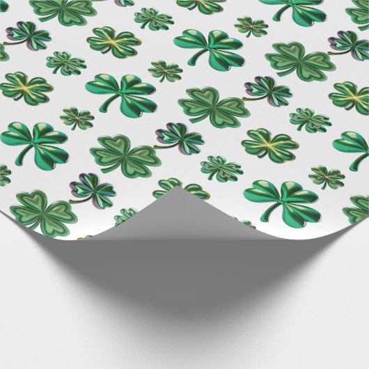 St. Patrick's Day 3D Ierse Klaver Cadeaupapier (Hoek)