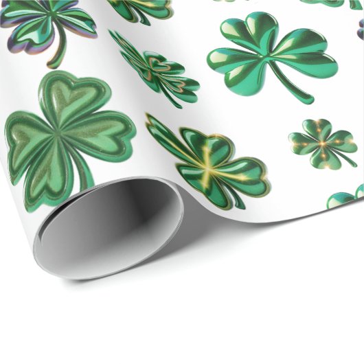 St. Patrick's Day 3D Ierse Klaver Cadeaupapier (Rol Hoek)