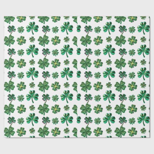 St. Patrick's Day 3D Ierse Klaver Cadeaupapier (Zoom)