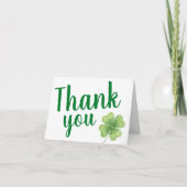 St. Patrick's Day 4-bladige klaver Klaver Bedankkaart (Voorkant)