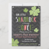 St. Patrick's Day 4 Leaf Clover Birthday Invite Kaart (Voorkant)