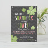 St. Patrick's Day 4 Leaf Clover Birthday Invite Kaart (Staand voorkant)