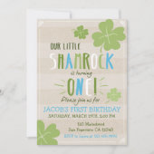 St. Patrick's Day 4 Leaf Clover Birthday Invite Kaart (Voorkant)