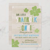 St. Patrick's Day 4 Leaf Clover Birthday Invite Kaart (Voorkant / Achterkant)