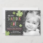 St. Patrick's Day 4 Leaf Clover Birthday Invite Kaart (Voorkant)