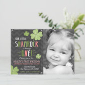 St. Patrick's Day 4 Leaf Clover Birthday Invite Kaart (Staand voorkant)