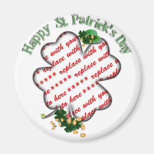 St Patrick's Day 4 Leaf Clover Foto Lijst Magneet