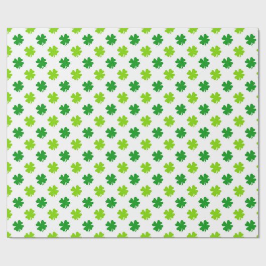 St. Patrick's Day 4 Leaf Clover Lucky Shamrock Cadeaupapier (Vlak)