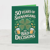 St. Patrick's Day 50e verjaardagskaart Kaart (Voorkant)