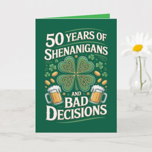St. Patrick's Day 50e verjaardagskaart Kaart (Kleine Plant)