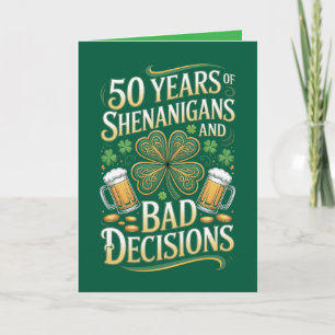St. Patrick's Day 50e verjaardagskaart Kaart