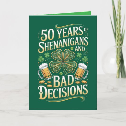 St. Patrick's Day 50e verjaardagskaart Kaart (Voorkant)