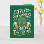  St. Patrick's Day  50th Birthday Card Kaart (Gele Bloem)