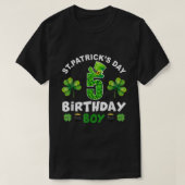 St Patricks Day 5 Years Old Birthday Boy 5th Birth T-shirt (Design voorkant)