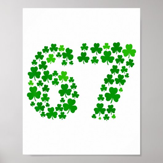 St Patricks Day 67 Meme Blad Klaver Ierse Mannen V Poster (Voorkant)