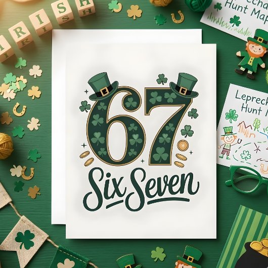 St. Patrick's Day 67 Meme Kids Kaart
