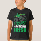St Patricks Day A Wee Bit Irish Monster Truck T-shirt (Voorkant)