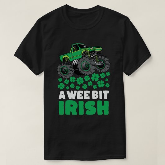 St Patricks Day A Wee Bit Irish Monster Truck T-shirt (Design voorkant)