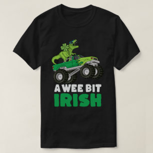 St Patricks Day A Wee Bit Irish TRex Monster Truck T-shirt