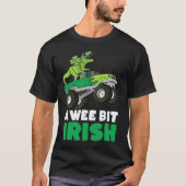 St Patricks Day A Wee Bit Irish TRex Monster Truck T-shirt (Voorkant)