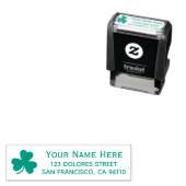 St. Patrick's Day Aangepaste Naam & Adres Klaver Zelfinktende Stempel (In situ)