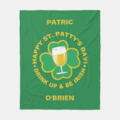 St. Patrick's Day aangepaste naam fleece deken (Voorkant)
