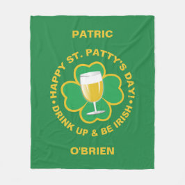 St. Patrick's Day aangepaste naam fleece deken