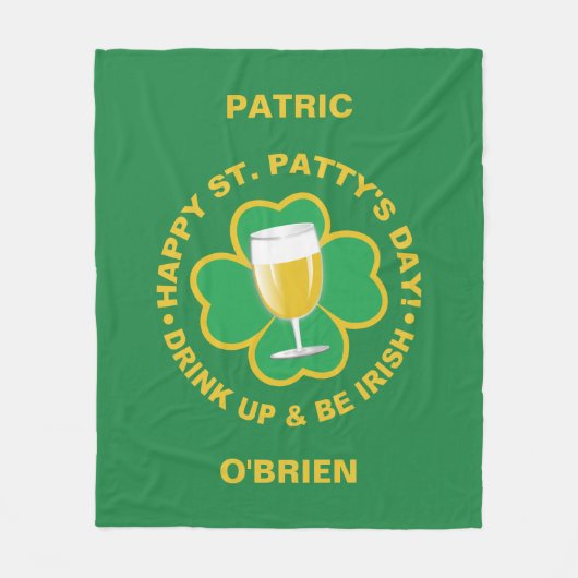 St. Patrick's Day aangepaste naam fleece deken (Voorkant)