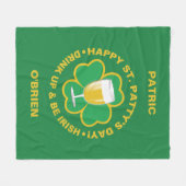 St. Patrick's Day aangepaste naam fleece deken (Voorkant (Horizontaal))