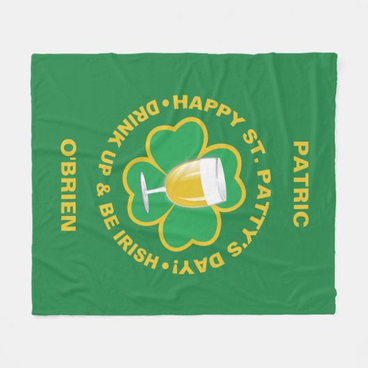 St. Patrick's Day aangepaste naam fleece deken (Voorkant (Horizontaal))