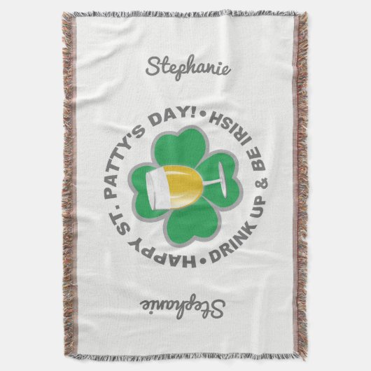 St. Patrick's Day aangepaste naam gooit deken (Voorkant Verticaal)