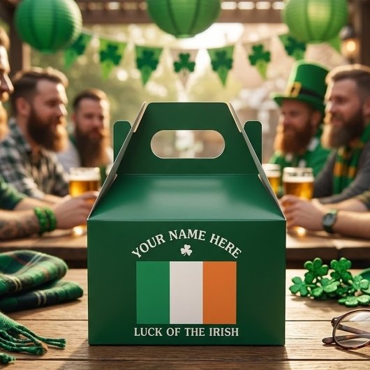 St. Patrick's Day Aangepaste Naam Ierse Shamrock C Bedankdoosjes