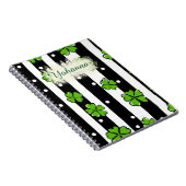 St. Patrick's Day Aangepaste naam, strepen en klav Notitieboek (Rechterzijde)