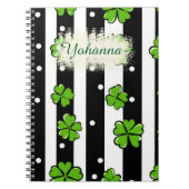 St. Patrick's Day Aangepaste naam, strepen en klav Notitieboek (Voorkant)