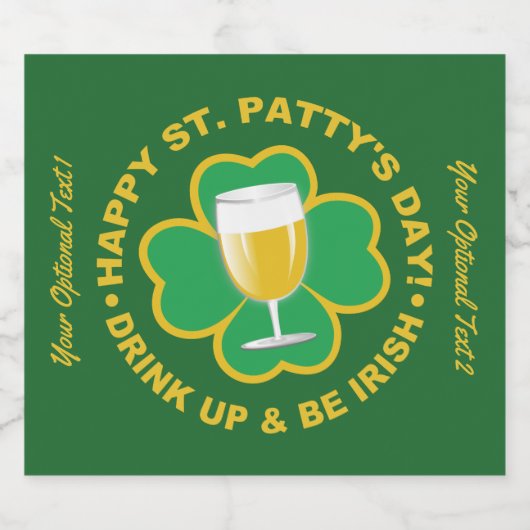 St. Patrick's Day aangepaste tekst bierlabels Bier Etiket (Enkel label)