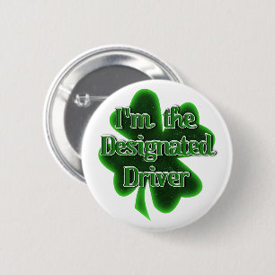 St. Patrick's Day Aangewezen Bestuurder Ronde Button 5,7 Cm