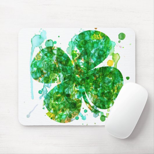 St. Patricks Day Abstracte Shamrock kunst Muismat (Met muis)
