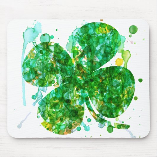 St. Patricks Day Abstracte Shamrock kunst Muismat (Voorkant)