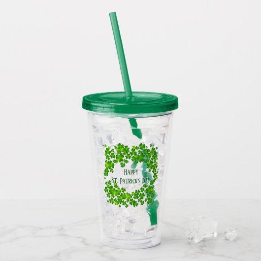 St. Patrick's Day Acryl Plastic Tumbler Drinkbeker (Voorkant ijs)